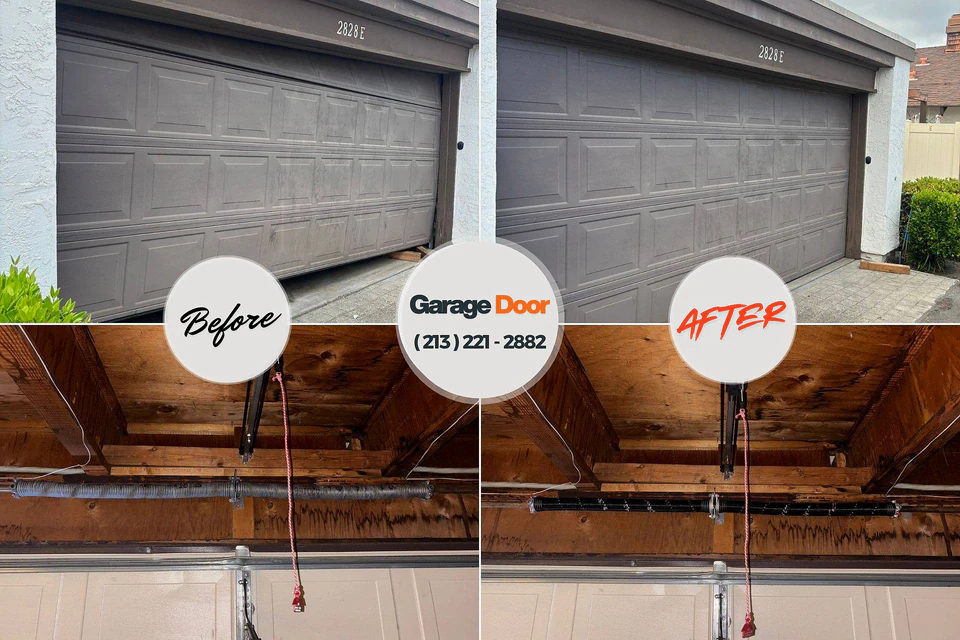 Before and after: garage door spring repair Porters Neck, NC